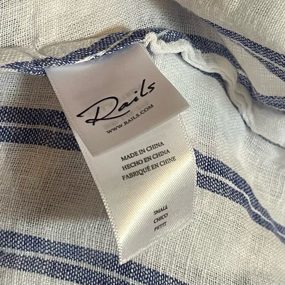 Rails Jasmine Villa Stripe Long Sleeve Linen Blend Dress sz S NWT - Picture 14 of 15